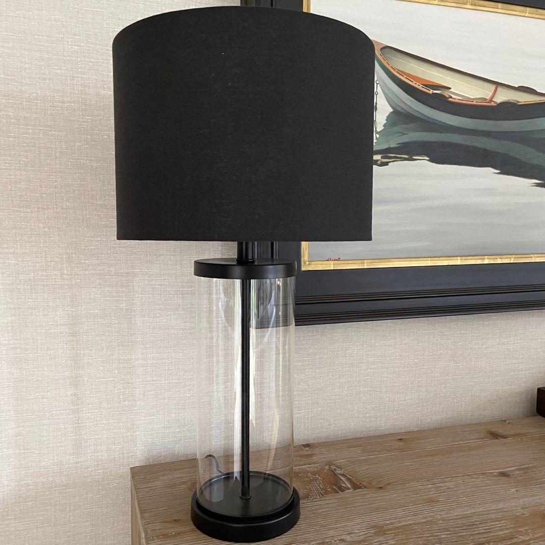 Adelia Black & Glass Table Lamp