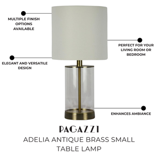 Adelia Antique Brass Small Table Lamp