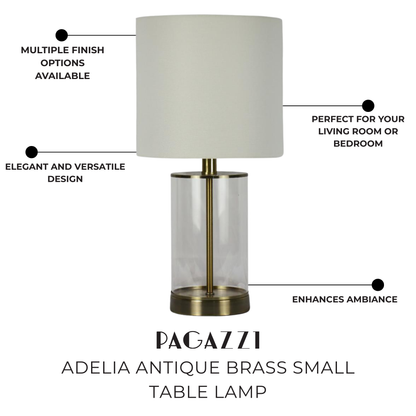 Adelia Antique Brass Small Table Lamp