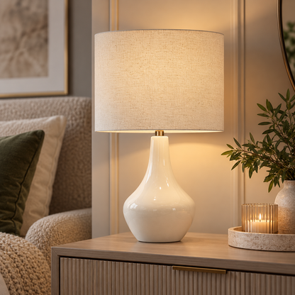 Odette White Ceramic Table Lamp