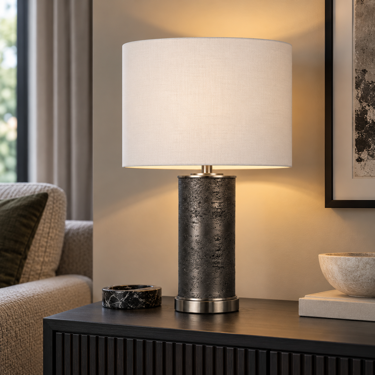 Marcelline Grey Table Lamp