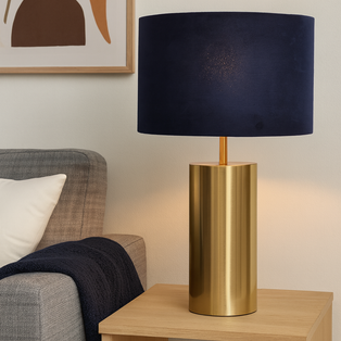 Ziva Large Navy Touch Table Lamp