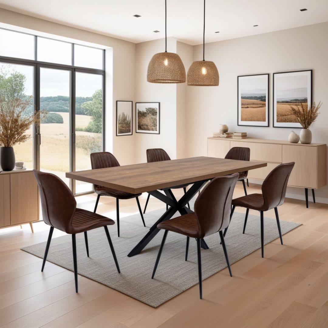 Panama 1.6m Extendable 6 Seater Dining Set