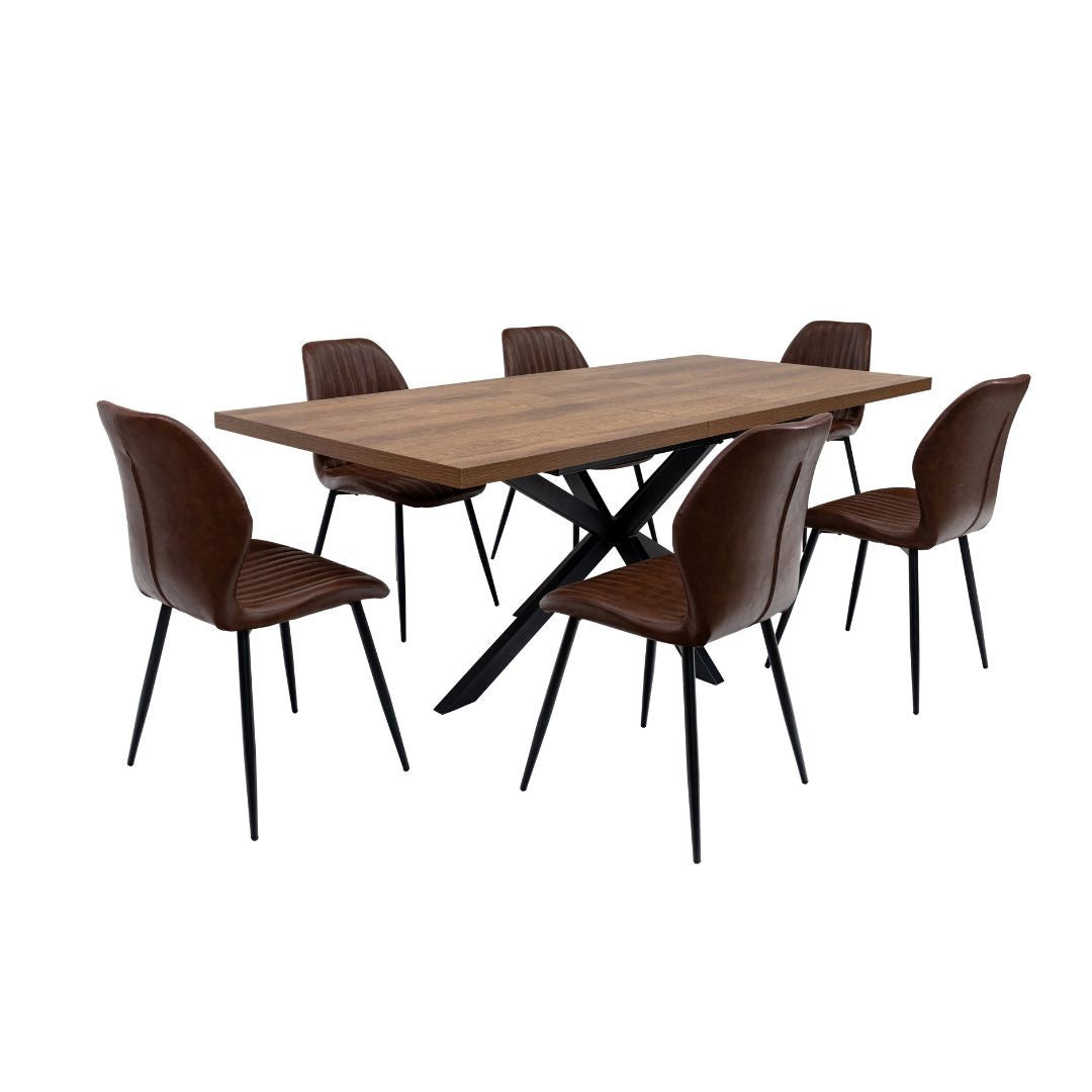 Panama 1.6m Extendable 6 Seater Dining Set