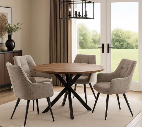 Tuscany 1.2 Ext Dining Set with 4 Poppy Chairs