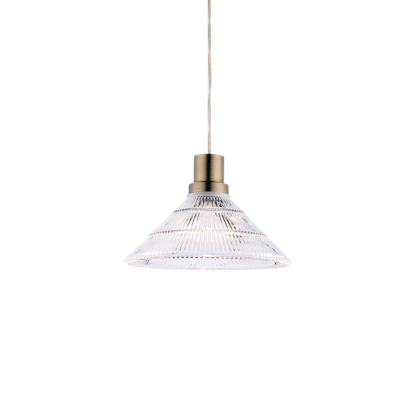 Pasco Antique Brass & Clear Pendant Shade