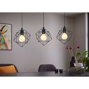 Helix 3 Light Black Pendant Ceiling Light