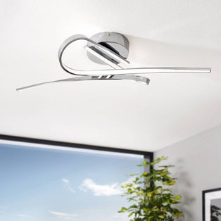 Aurora 2 Light Silver LED Flush Ceiling Light