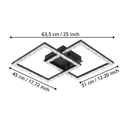 Lucia Black LED Flush Ceiling Light