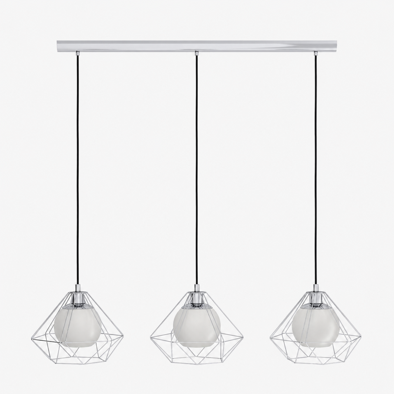 Burton 3 Light Polished Chrome Ceiling Pendant Bar
