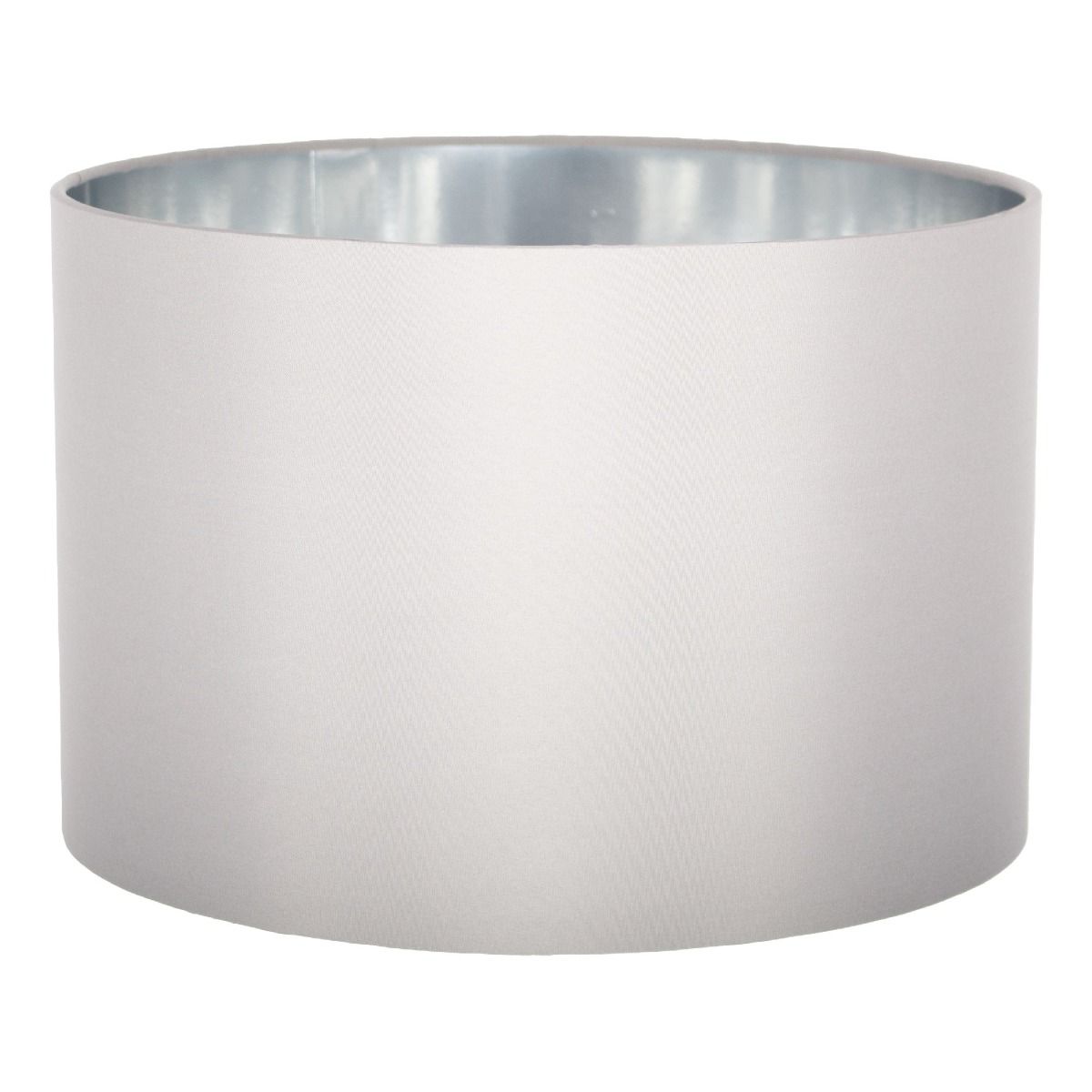 Metallic 40cm Grey Silk Light Shade with Silver Card Lining