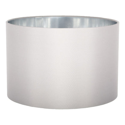 Metallic 40cm Grey Silk Light Shade with Silver Card Lining