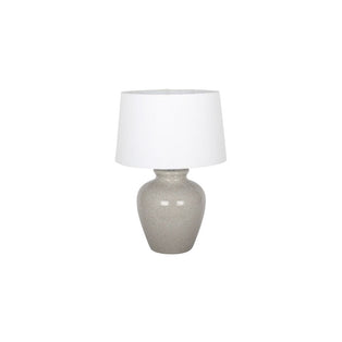 Bethany Dove Grey Crackle Ceramic Table Lamp with Cream Shade