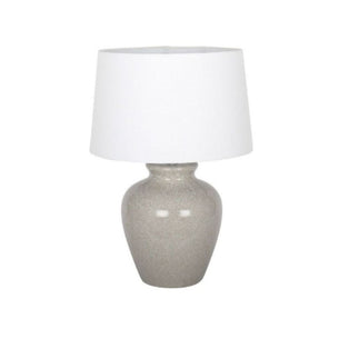 Bethany Dove Grey Crackle Ceramic Table Lamp with Cream Shade
