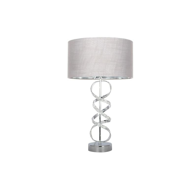 Gabriella Diamonte Twist Table Lamp 1 Light with Grey Shade
