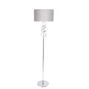 Gabriella Twist Floor Lamp 1 Light Silver with Grey Shade