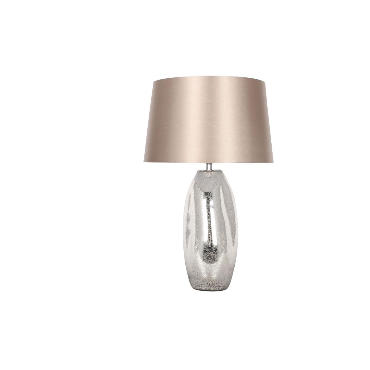 Josie Mercury Effect Glass Table Lamp with Taupe Shade