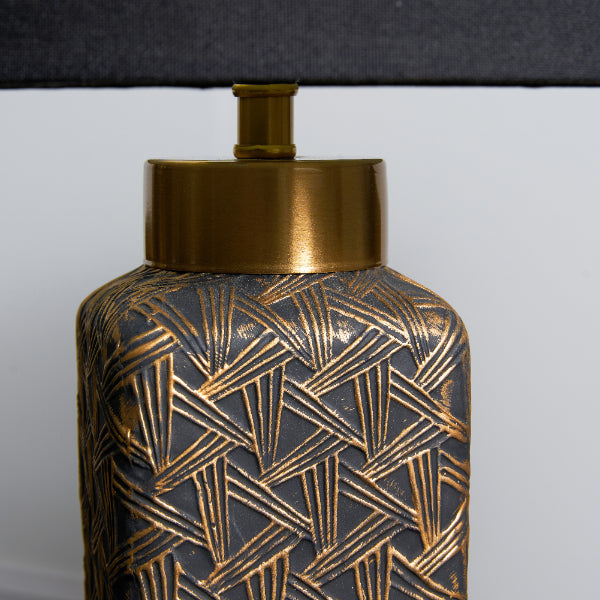 Denisa Black & Gold Ceramic Table Lamp