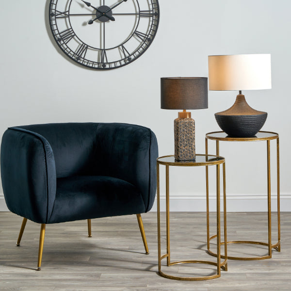Denisa Black & Gold Ceramic Table Lamp