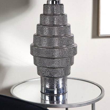 Saskia Black and Silver Glass Table Lamp