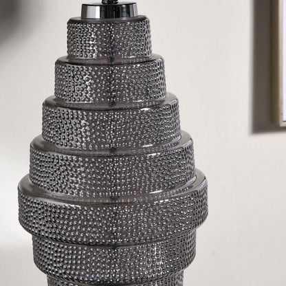 Saskia Black and Silver Glass Table Lamp