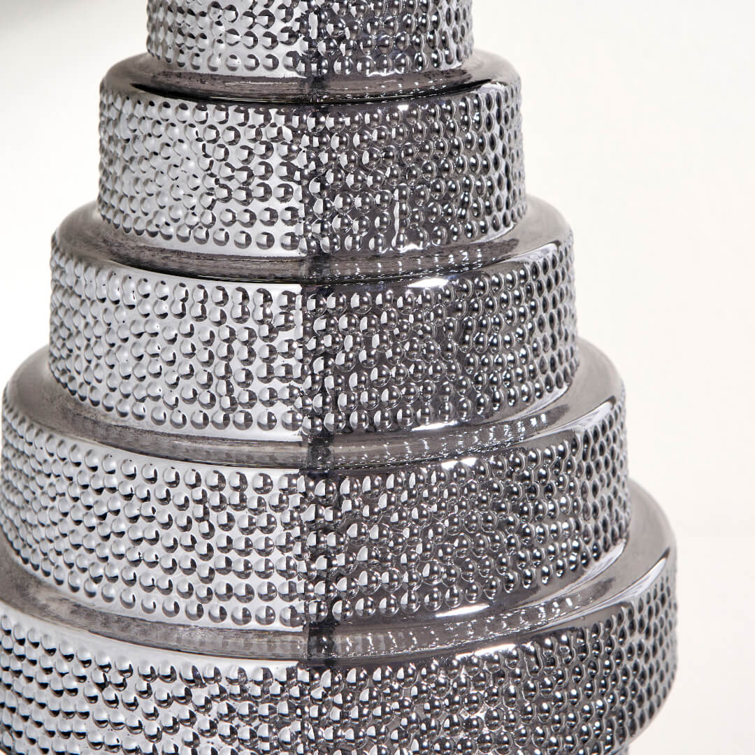 Saskia Black and Silver Glass Table Lamp