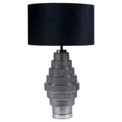Saskia Black and Silver Glass Table Lamp