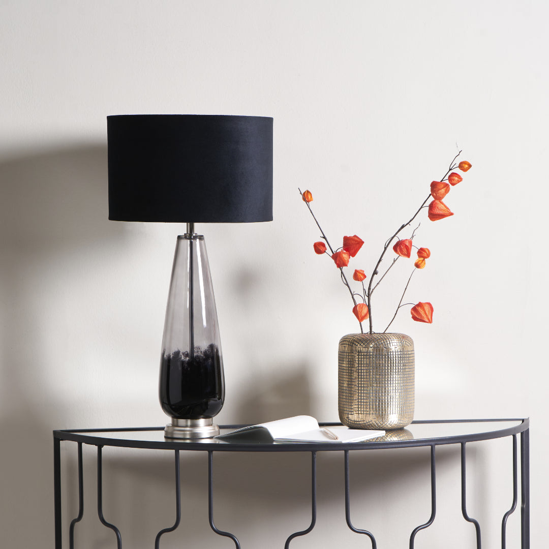 Elena Black Glass Table Lamp