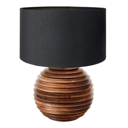 Pembury Wood Table Lamp with 30cm Black Shade
