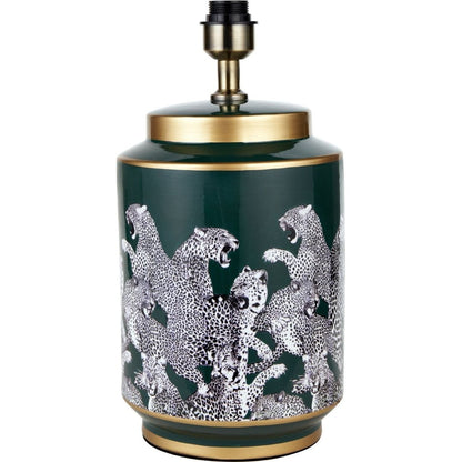 Saskia Green Leopard Table Lamp