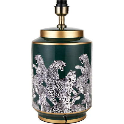 Saskia Green Leopard Table Lamp