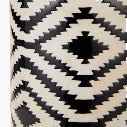 Chirala Black & White Aztec Ceramic Table Lamp