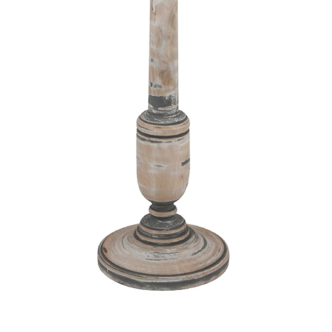 Captiva Grey Wash Wood Floor Lamp with White Shade