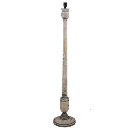 Captiva Grey Wash Wood Floor Lamp with White Shade