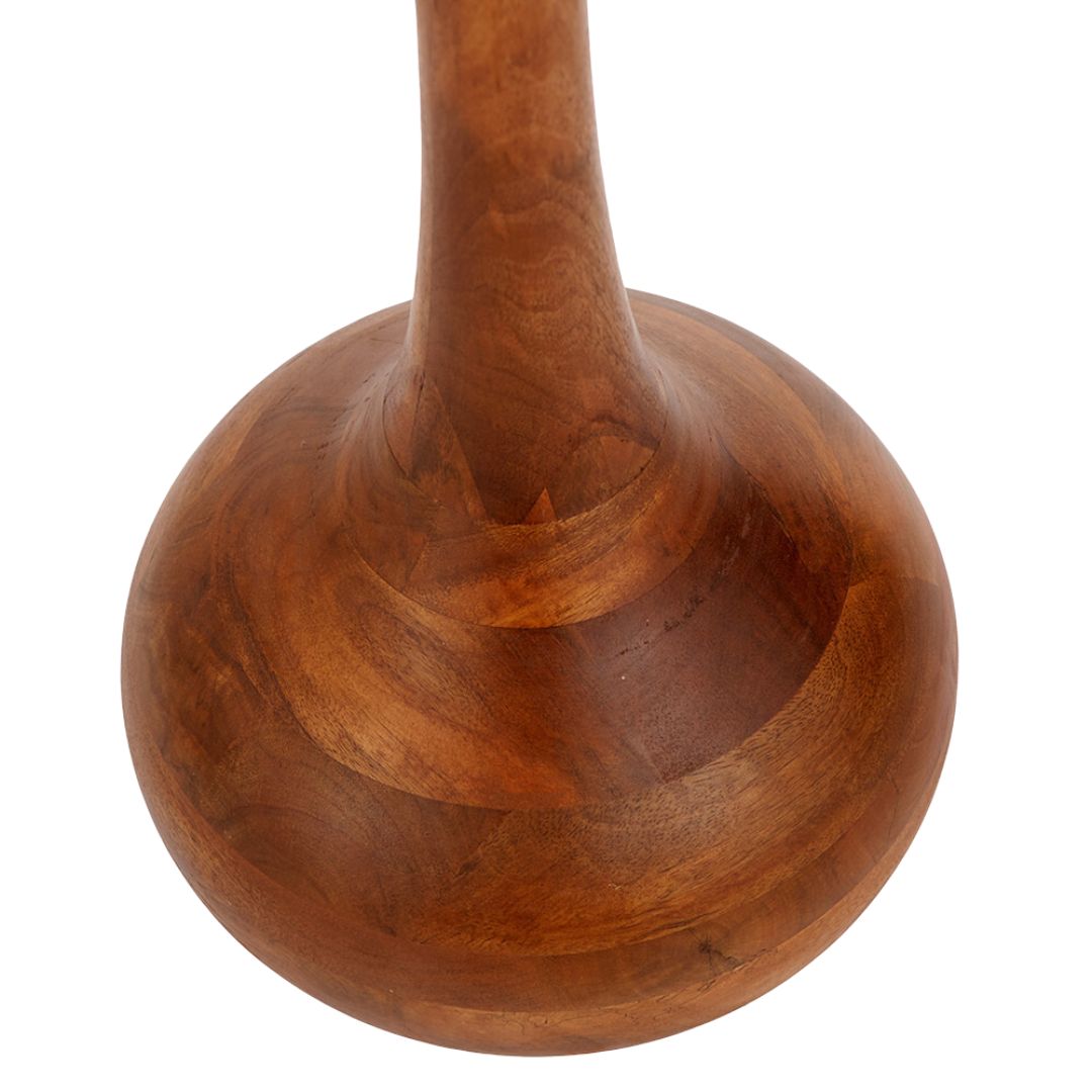 Toma Wood Floor Lamp with Dark Orange Shade