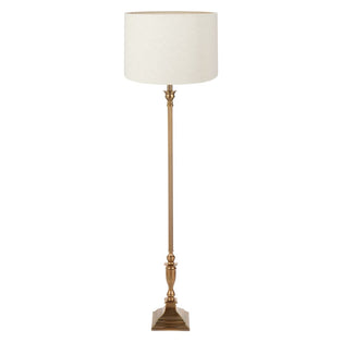 Canterbury Antique Brass Floor Lamp with Cream Shade