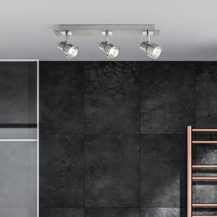 Ridge 3 Light Ceiling Spotlight Bar Satin Nickel