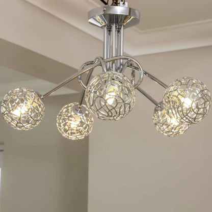 Kesha 5 Light Semi Flush Ceiling Light Chrome
