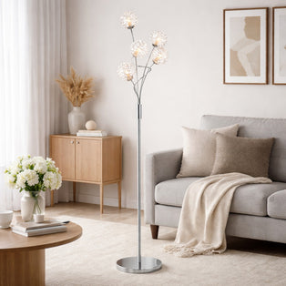 Kesha 5 Light Floor Lamp Chrome