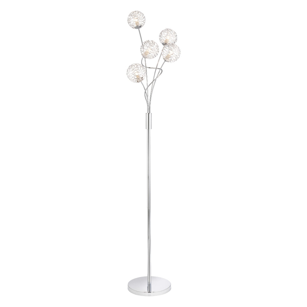 Kesha 5 Light Floor Lamp Chrome