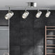 Ebby 4 Light Chrome & Glass IP44 LED Ceiling Spotlight Bar