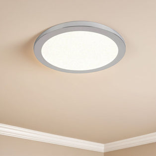 Addie Chrome and Crystal Sand LED Flush Ceiling Light