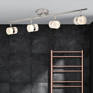 Jenner Polished Chrome & Glass LED Spotlight Bar