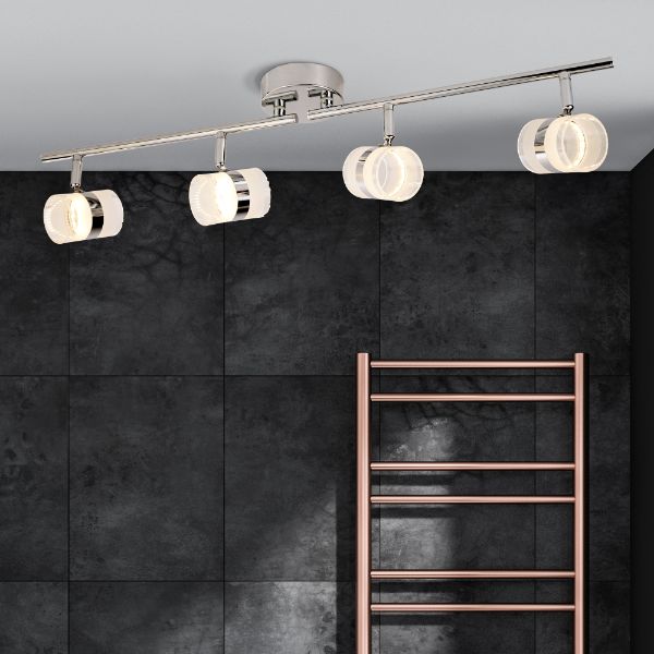 Jenner Polished Chrome & Glass LED Spotlight Bar
