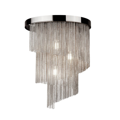 Angelina 3 Light Polished Chrome Semi Flush Ceiling Light