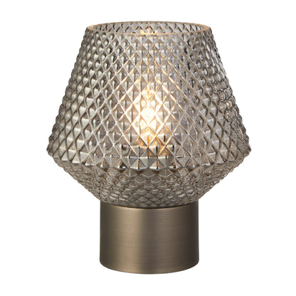 Eryka Grey & Smoked Glass Table Lamp