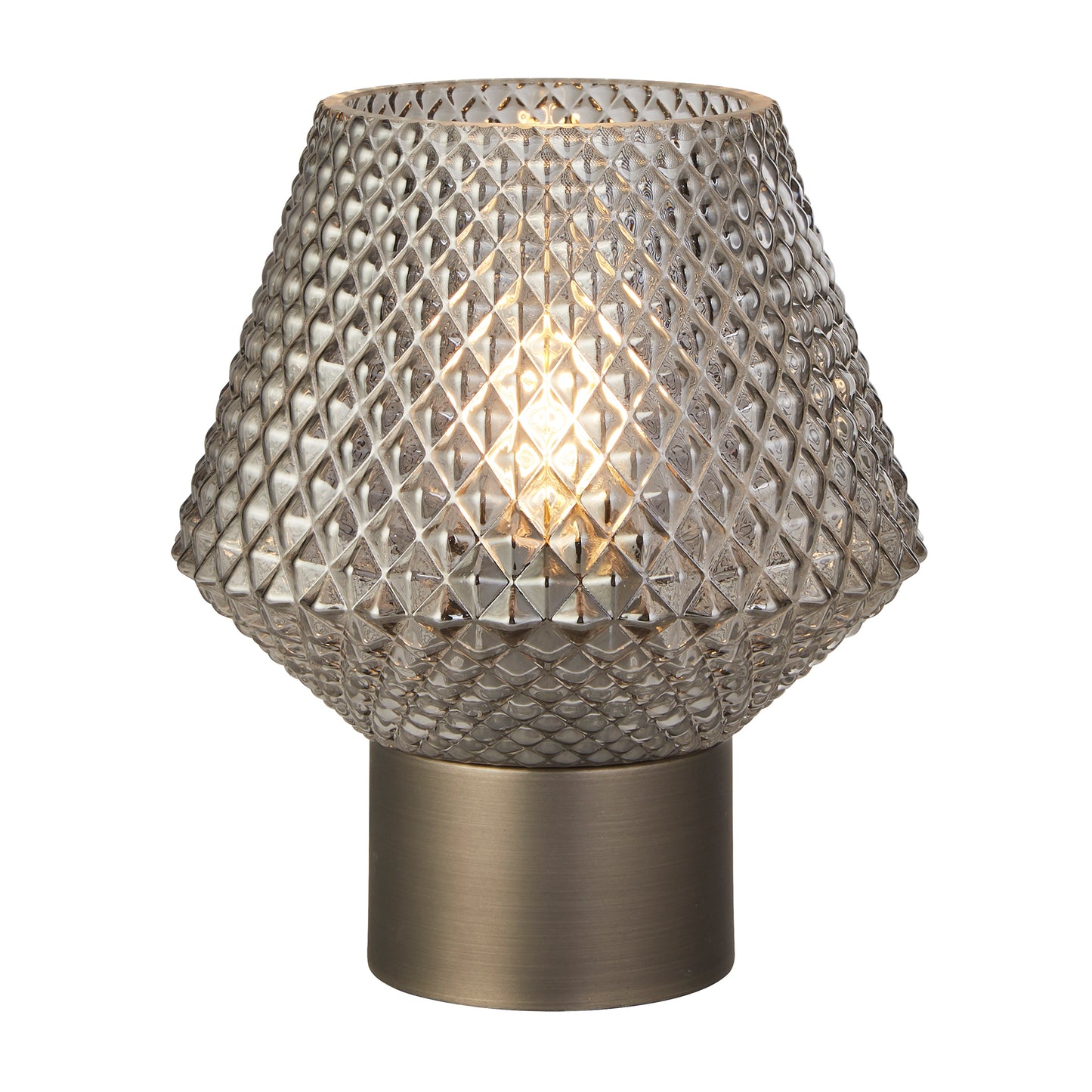Eryka Grey & Smoked Glass Table Lamp