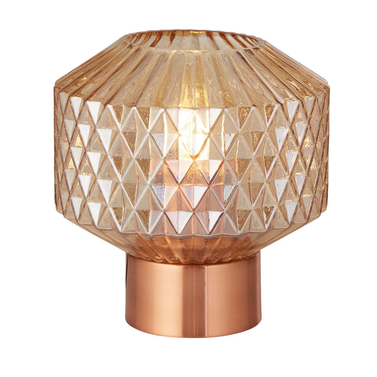 Eryka Copper & Champagne Glass Table Lamp