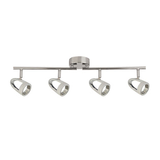 Baird 4 Light Polished Chrome & White LED Ceiling Spotlight Bar