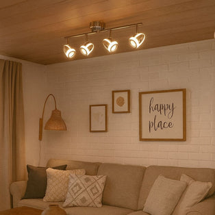 Baird 4 Light Polished Chrome & White LED Ceiling Spotlight Bar